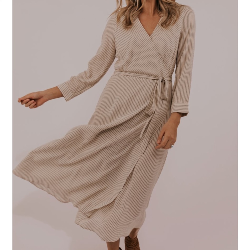 Roolee wrap midi dress.